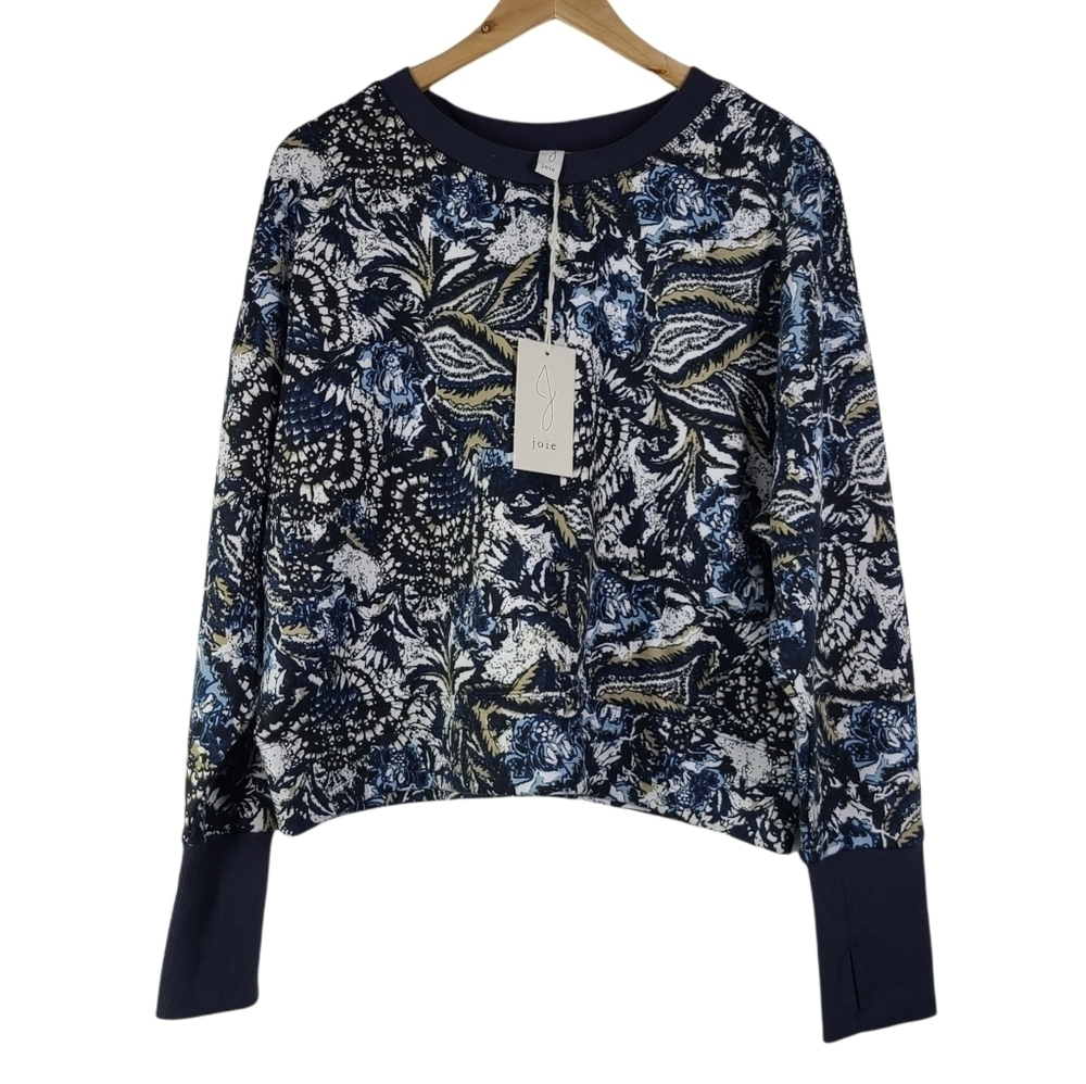 NWT JOIE Floral Print Cropped Sweatshirt‎ Size XL